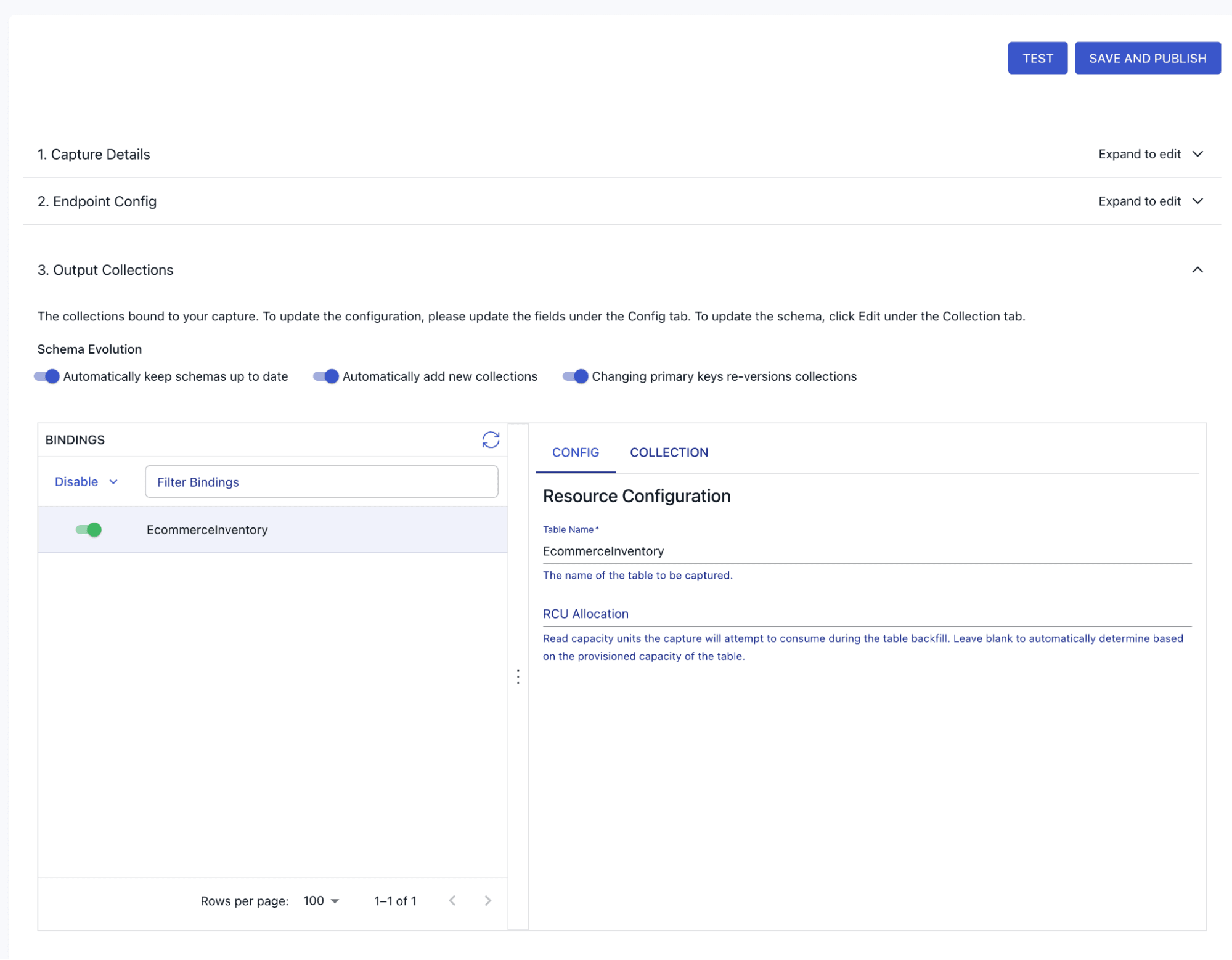 Configuring Estuary Flow in DynamoDB