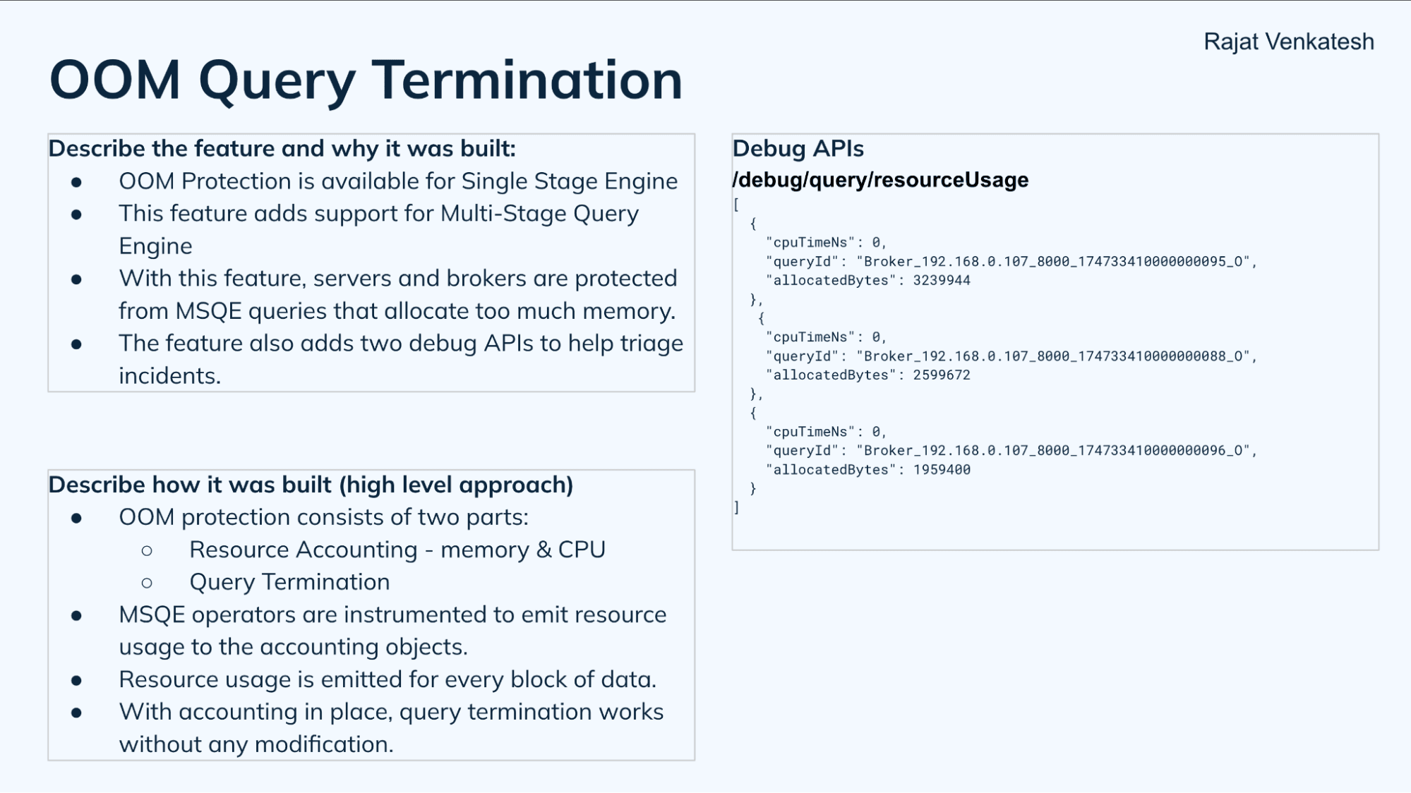 OOM query termination in Apache Pinot