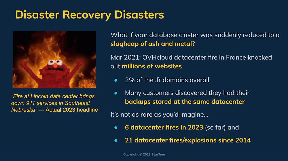 Dealing with disaster recovery after datacenter fires and other disasters