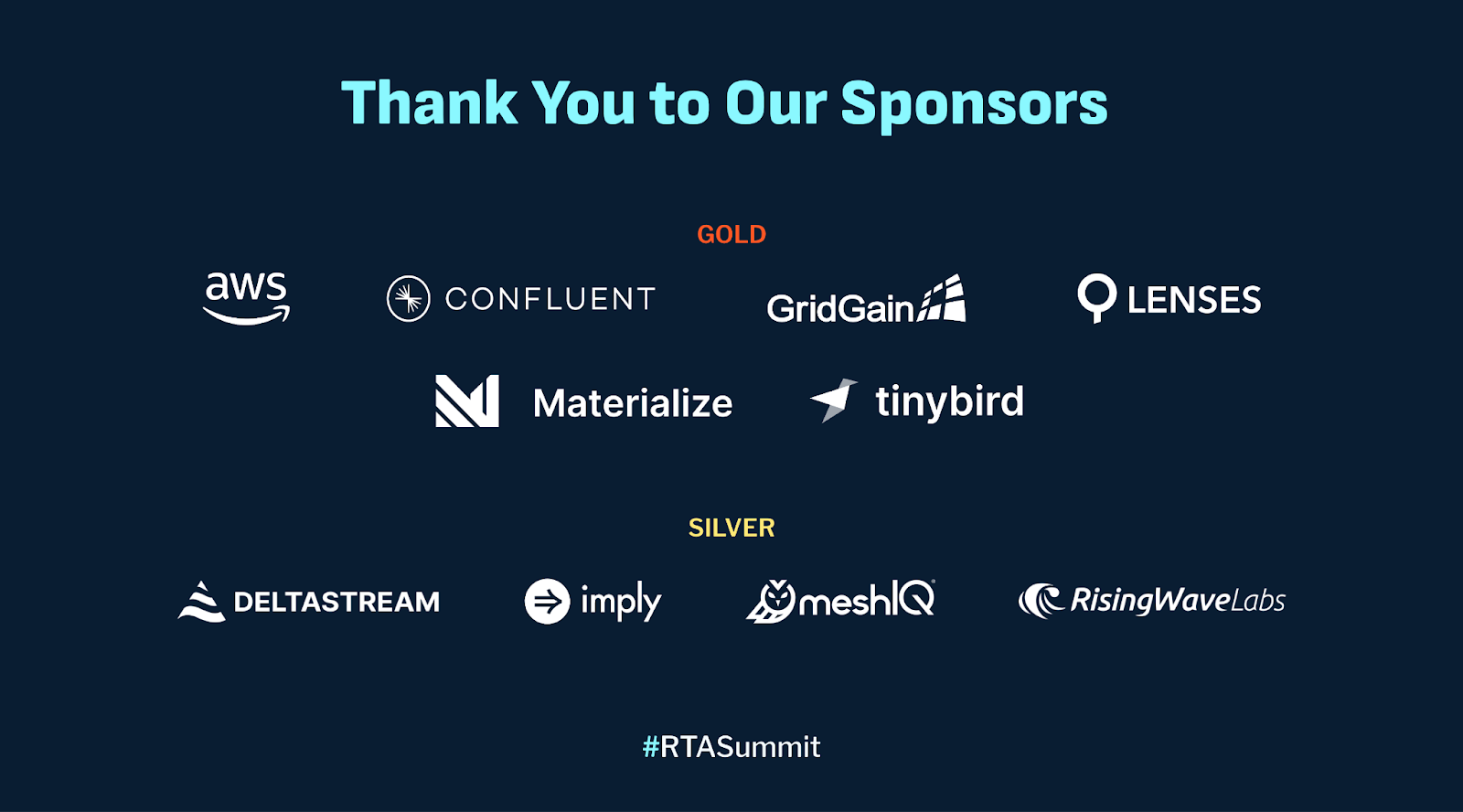 Thank you to our sponsors of Real-Time Analytics Summit 2024