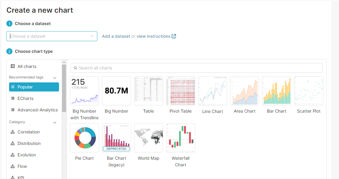 How to create a new chart using Pinot and Superset